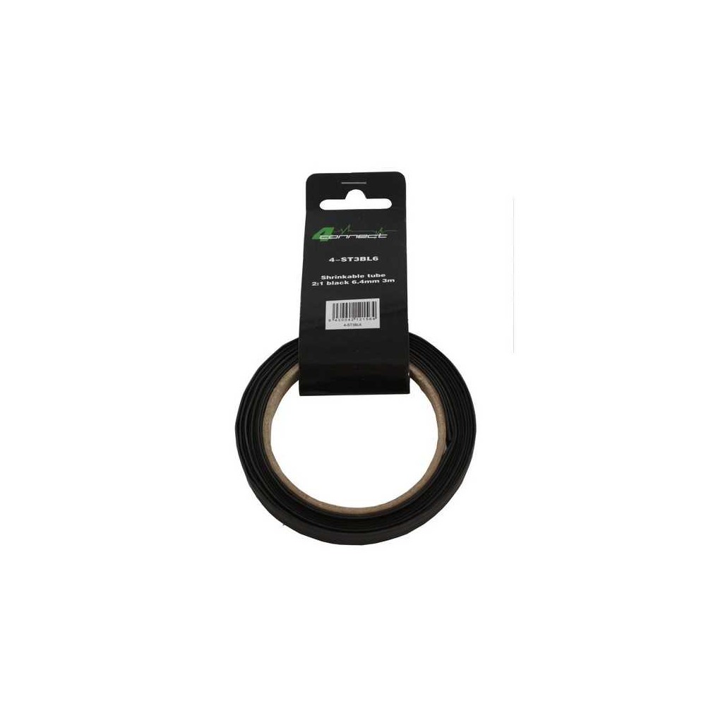 4 Connect 3 m Gaine rétractable Noir de 6.4 mm