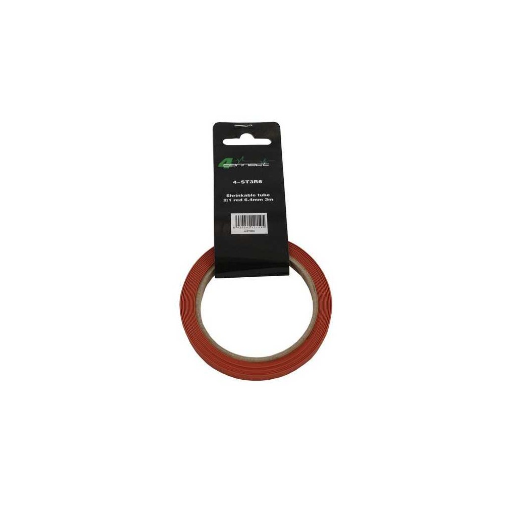 4 Connect 3 m Gaine rétractable Rouge de 6.4 mm