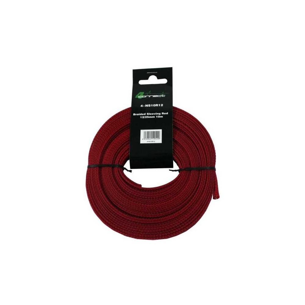 4 Connect 10 m Gaine nylon 12/25mm Rouge