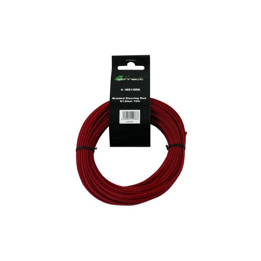 4 Connect 10 m Gaine nylon 6/12mm Rouge