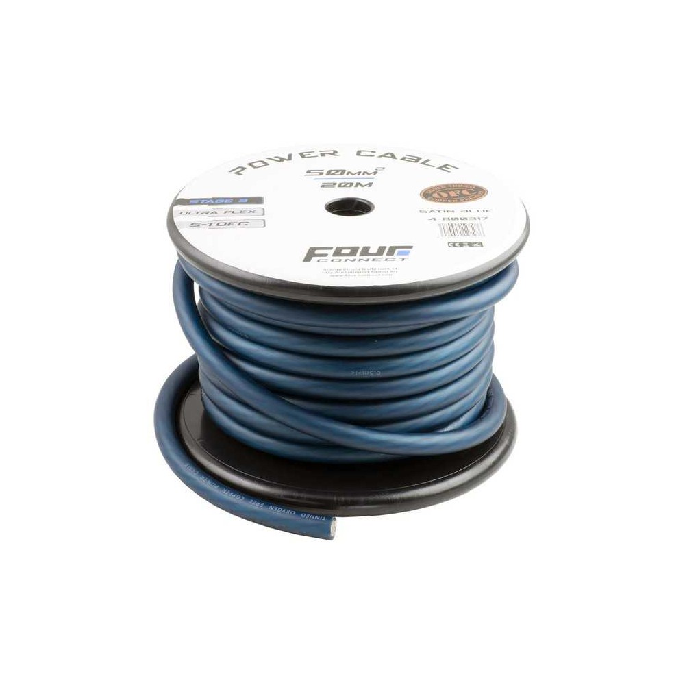 4 Connect 50 mm² S-TOFC Bleu Ultra flexible Stage 3 (100% cuivre étamé à l'Argent)