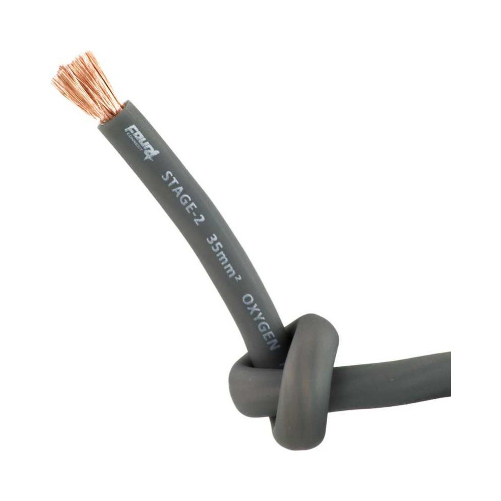 4 Connect Bobine 20 m de 50 mm² OFC Argent Ultra flexible (100% cuivre)