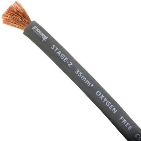 4 Connect Bobine 20 m de 50 mm² OFC Argent Ultra flexible (100% cuivre)